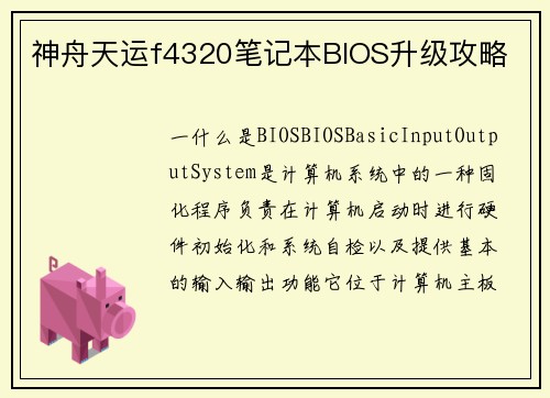 神舟天运f4320笔记本BIOS升级攻略